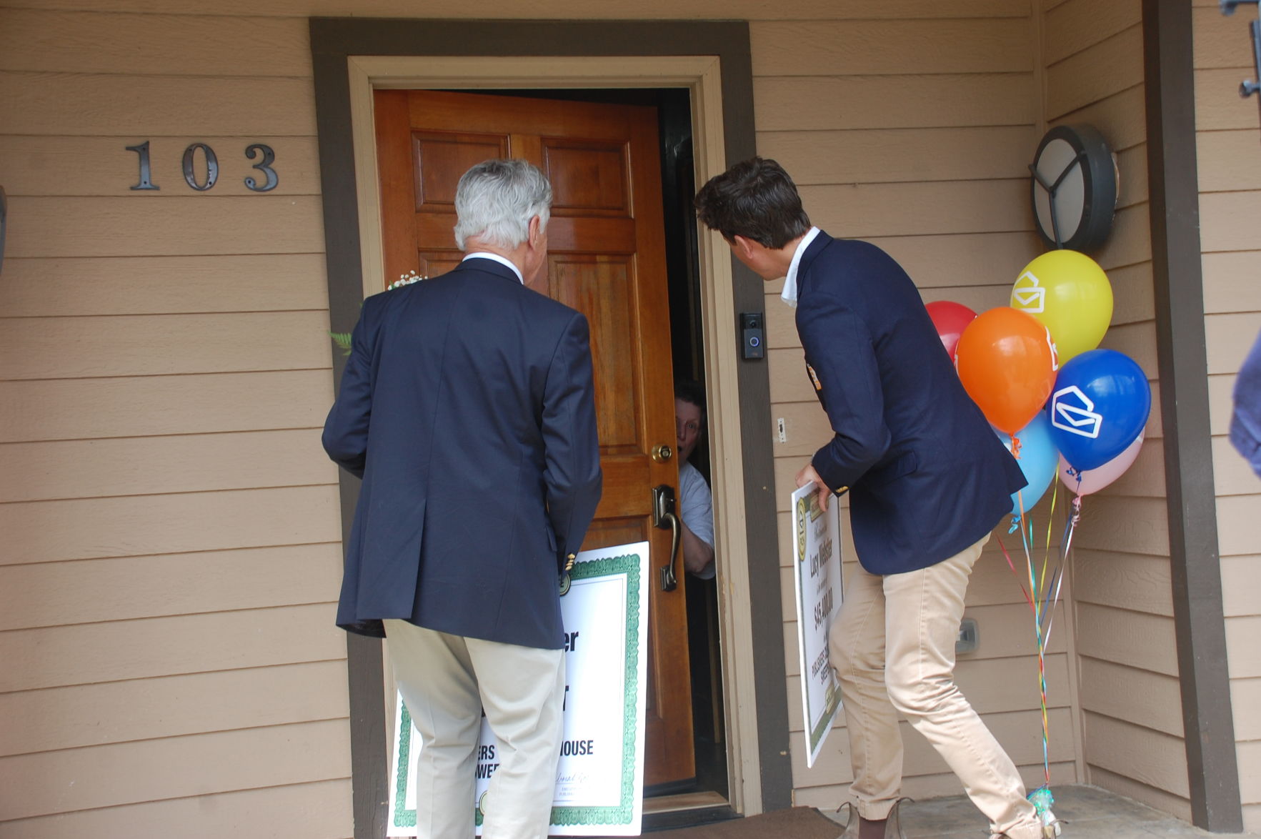 Answering the door